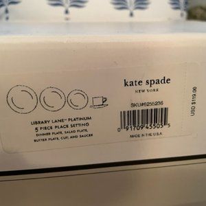 2 Kate Spade Library Lane Platinum 5-piece place settings